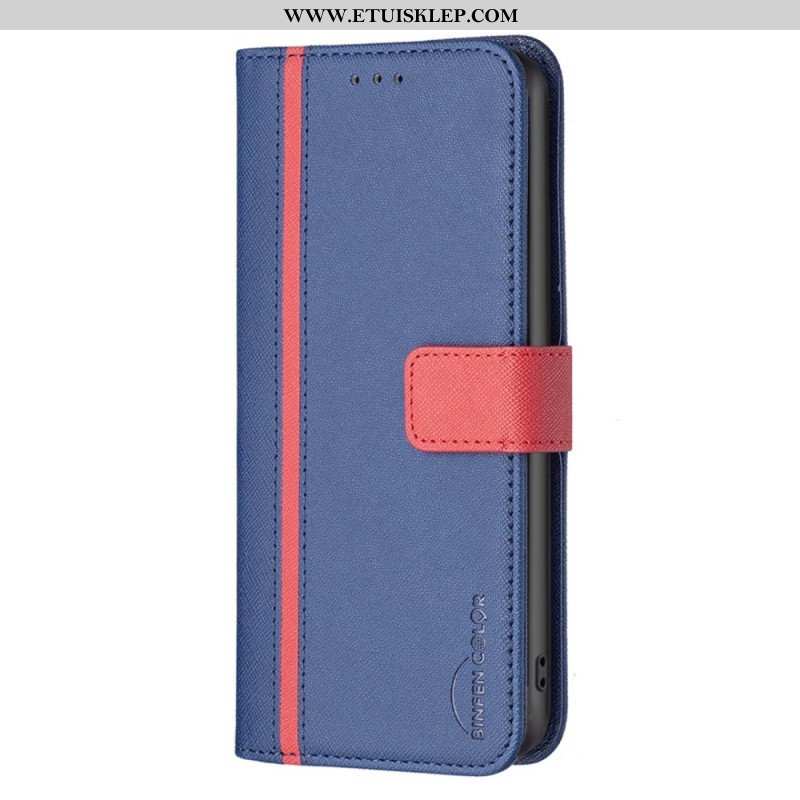 Etui Folio do Realme C35 Teksturowana Imitacja Skóry Binfen Kolor